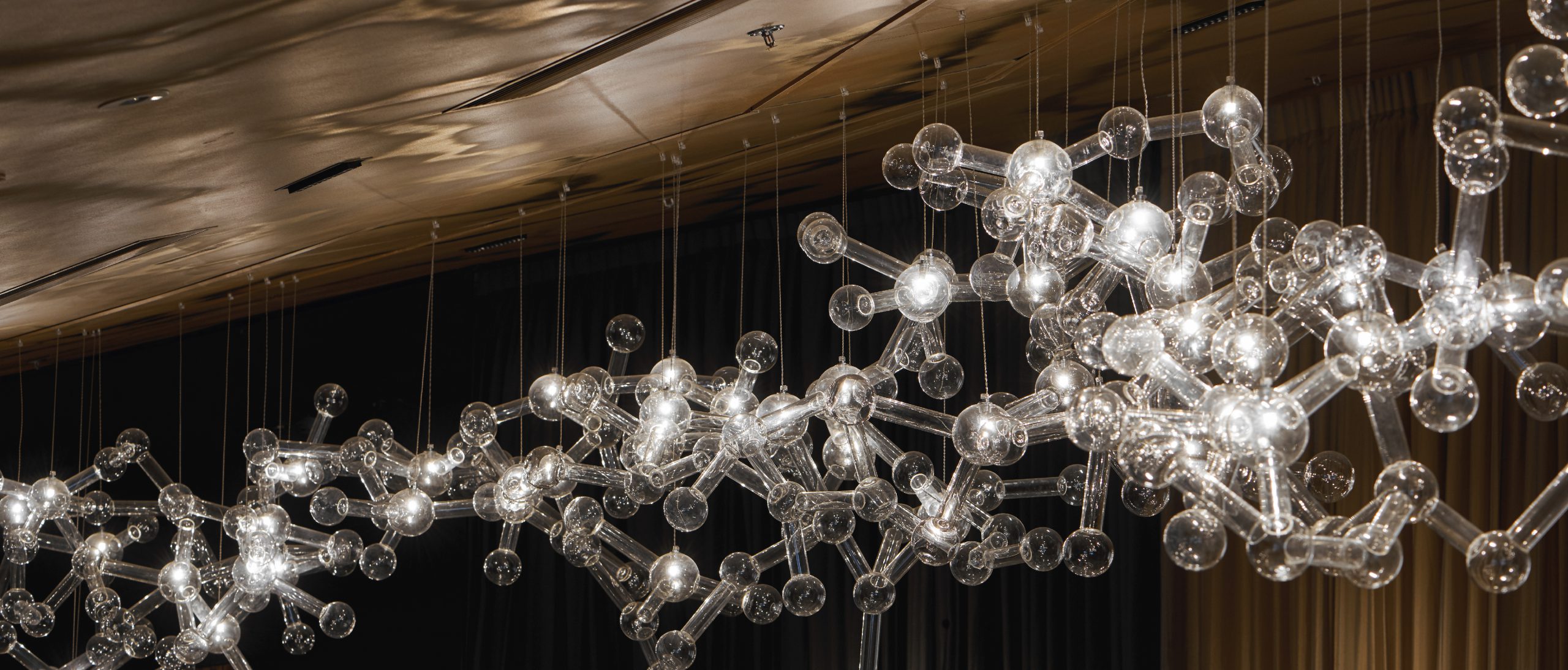 Glass molecule light fixtures