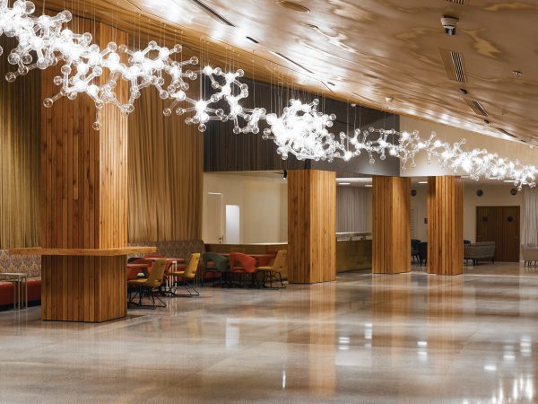 Glass molecule light fixtures